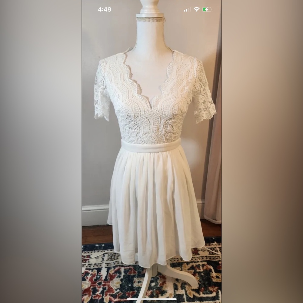 Lulu’s Angel in Disguise size small white lace dress